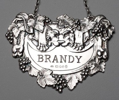 Silver Leopard's Pelt Wine Label - Brandy